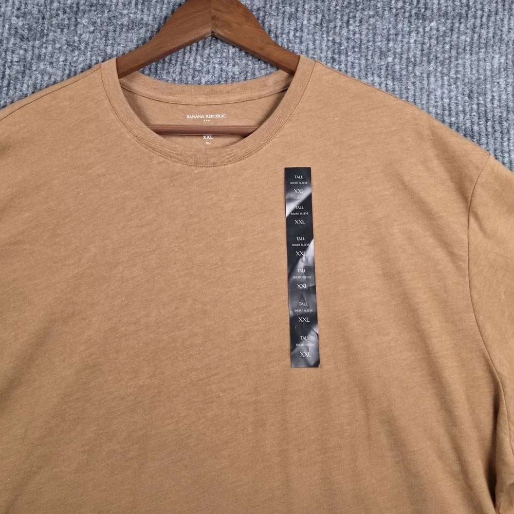 Banana Republic Premium Wash Tee Mens XXL Tall Camel Brown Casual Basic Core NWT